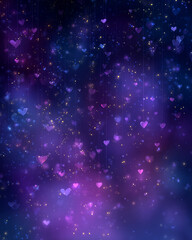 Night sky Valentine's Day background