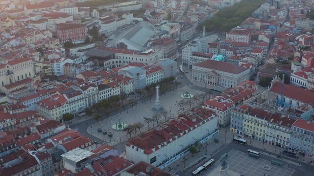 Aerial View of Lisbon's Historic District