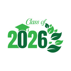 Class of 2026 Graduation Design with Cap Vector