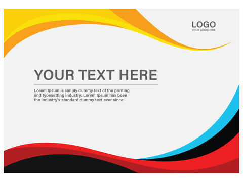 Modern wave frame background for business presentation slide with vibrant color accents