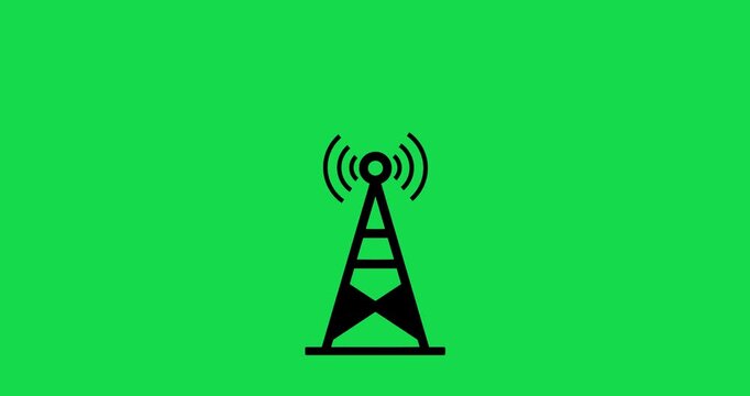 Wifi icon animation on black background. Wifi icon symbolizing internet access. Glowing neon wifi error stoke icon concept