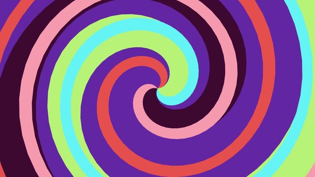 Vibrant colorful spiral pattern design element