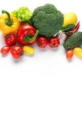 Fresh organic vegetables creating healthy eating concept