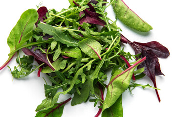 Fresh mixed salad greens creating a healthy background