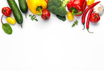 Vibrant mix of raw organic vegetables for a healthy diet