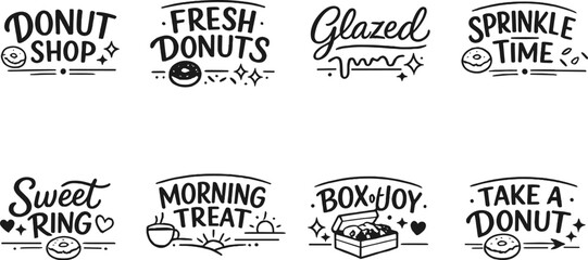 Fototapeta premium Delicious donut designs: sweet treats, glazed, fresh, sprinkle time graphics