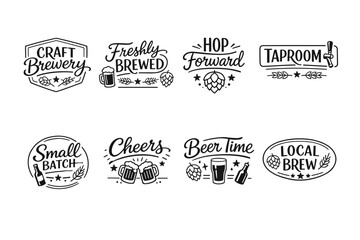 Fototapeta premium Craft beer logos collection featuring breweries and beer-themed designs