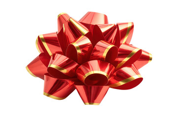 Red and Gold Abstract Folded Paper Flower Three Dimensional Geometric Origami Shape, Isolated On Transparent Background, Png Cut Out