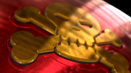 Skull piracy 3d symbol spectacular illustration