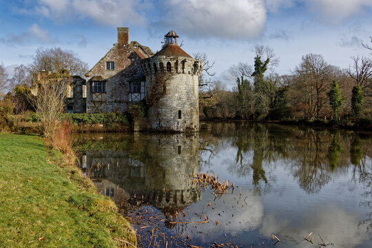 An Old ruined English Castle on a bright crisp day in February 