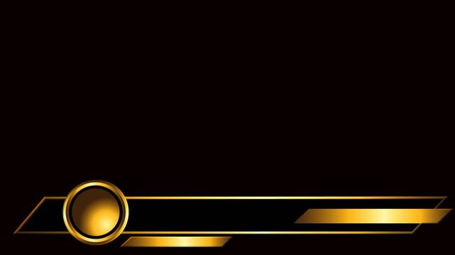black and gold lower third on the alpha channel background