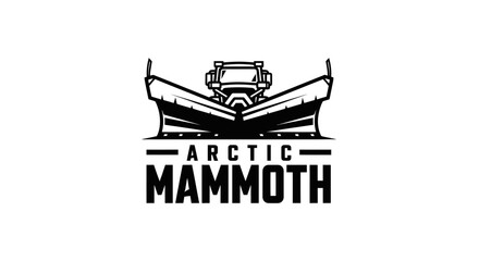 Obraz premium Arctic Mammoth Snow Plow Truck Logo - Heavy Duty Winter Service