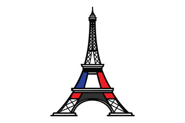the eiffel tower in paris france isolated on white of background silhouette icon