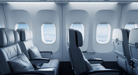 Airplane Seats Comfortably Capture Peaceful Sky View