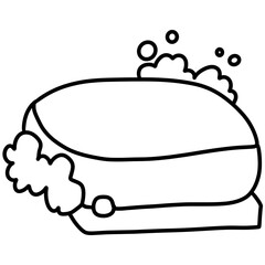 Hand Drawn Christmas Santa Hat with Foam Bubbles &ndash; Minimal Black Outline Holiday Illustration