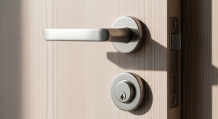 Door handle gleams subtly under interior lighting style.