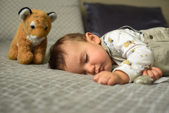 View on a sleeping baby