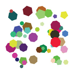 Colorful geometric polygon shapes pattern, abstract background texture, for website or presentation design, vector illustration Isolated on transparent background, png