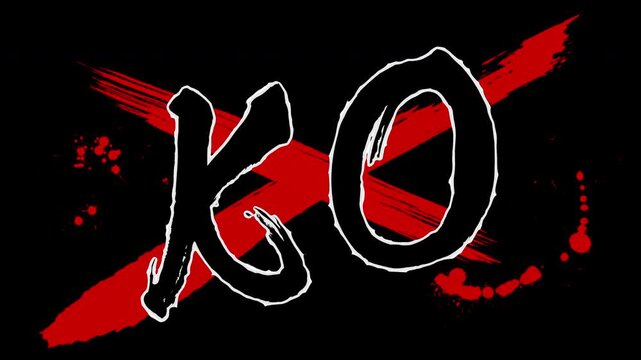 墨で描かれたノックアウトの文字とブラシストローク,KO,格闘技,戦い,ゲーム,決着,血,
Ink-drawn knockout characters and brush strokes, KO, martial arts, battle, game, conclusion, blood