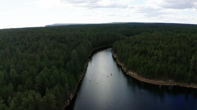 Drone shot over the Woods Canyon Lake East Fork in Arizona.