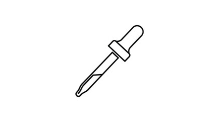 Obraz premium Simple dropper icon, single line art, liquid transfer, medicine, laboratory
