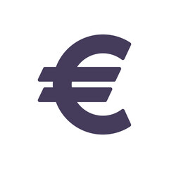 Fototapeta premium Solid euro currency symbol icon represents European money finance eurozone economy sign for EU economy wealth and financial markets