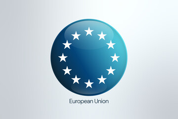 Europe flag vector sign. Isolated European Union circle symbol. EU illustration icon for infographics, presentation, business, media, travel, event, concept, web design