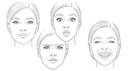 Diverse Facial Expressions: Joy, Surprise, Anger, and Happiness