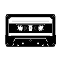 Obraz premium Retro audio cassette tape, vintage music storage, analog recording media