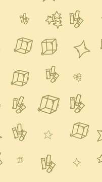 Geometric animation pattern stars cubes shapes dynamic loop. Perfect for backgrounds, motion graphics, visual effects, and video presentations.