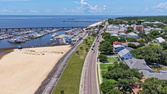 Bay St Louis, Hancock County, Mississippi drone view