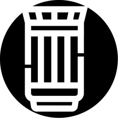 Fototapeta premium Ancient pillar displaying architectural heritage, representing history, support, strength, and classical design within a minimalist black circular background