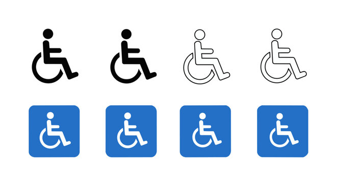 Wheelchair accessibility icon set &ndash; disabled access symbol vector pack
