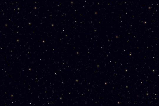 Detailed realistic night shiny starry dark blue sky. Sci-fi background. Universe concept. Vector illustration