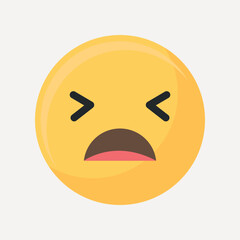 Obraz premium Squinting emoticon vector