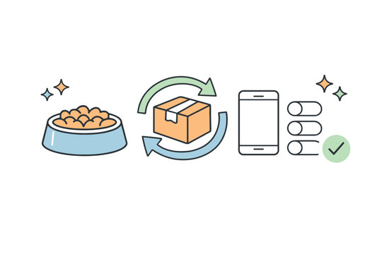Automated pet food delivery concept with mobile ordering and subscription management