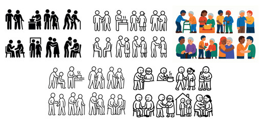 Diverse group of people in various activities