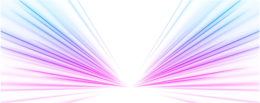 Bright pink and blue motion lines sweep along a sleek highway. Reflections and gradients enhance depth and realism. The composition feels dynamic and immersive. PNG