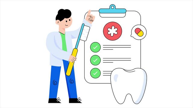 Dental Treatment    Animation MP4 File on white background