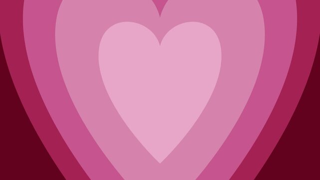 Pink hearts tunnel. heart animation. heart shaped zoom transition. valentine's day echo transition motion animation. illusion background