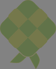 Traditional Green and Yellow Ketupat Icon