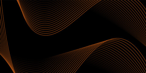 Abstract background with lines and waves. Banner. Element for design. Vector background for brochure, booklet, flyer. Event poster. Orange and black gradient