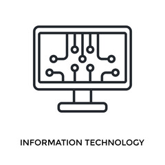 Information Technology Icon Outline Style. Vector Illustration For Graphic Design