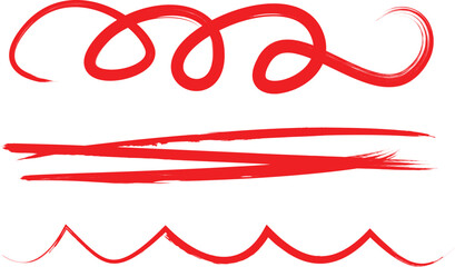 Underlines and paint swatches set . Doodle vector brush Stroke . Correction scribble. Isolated paintbrush collection . Vector streak. Hand drawn underline, highlighter.
