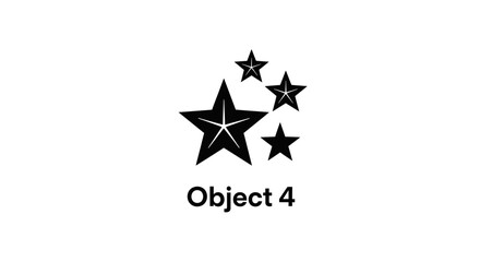 Obraz premium Four Black Stars Graphic Element, Object 4, Abstract Shapes, Success Symbol