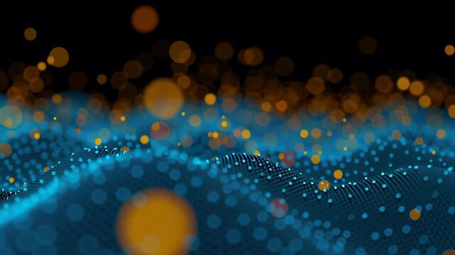 Glow digital chain block big cube crypto technology concept currency datum mountain cyberspace business network computer abstract communication background database programming future software