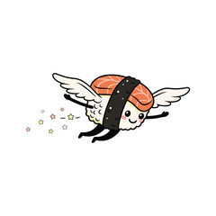 Flying Sushi Roll with Wings and Black Belt in Action © MorsidaStock