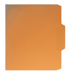 Manila craft folder with cut tab isolated on transparent background. Paper case archive for cold case file element design creation.
