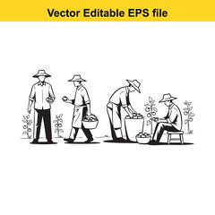  farmers working in the garden