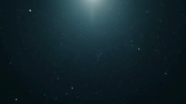 宇宙や深海をイメージさせる暗闇でキラキラ光る微細な粒子の浮遊感が美しいループ映像背景